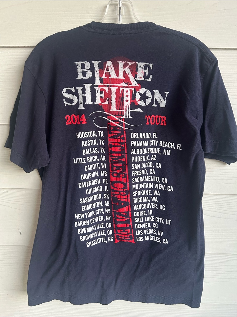 Blake Shelton 2014 Tour Short Sleeve T-Shirt - Black - Picture 1 of 7